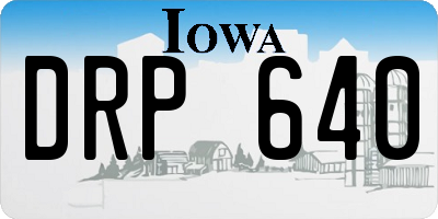 IA license plate DRP640