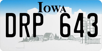 IA license plate DRP643