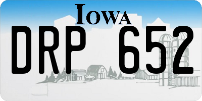 IA license plate DRP652