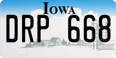 IA license plate DRP668