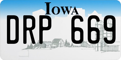 IA license plate DRP669