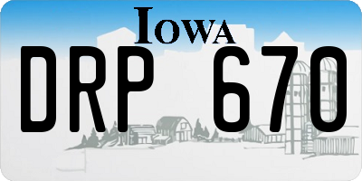 IA license plate DRP670