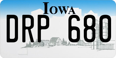 IA license plate DRP680