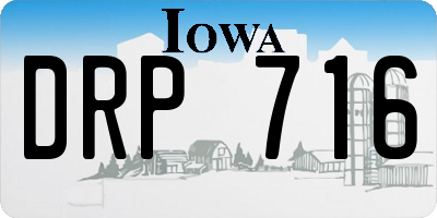 IA license plate DRP716