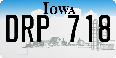 IA license plate DRP718