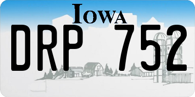 IA license plate DRP752