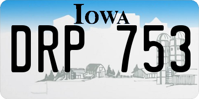 IA license plate DRP753