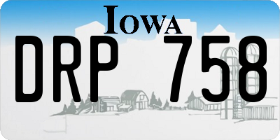 IA license plate DRP758