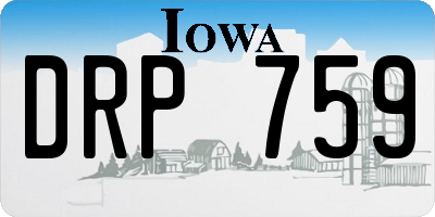 IA license plate DRP759