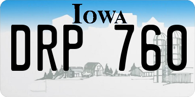 IA license plate DRP760