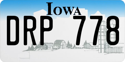 IA license plate DRP778
