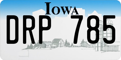 IA license plate DRP785