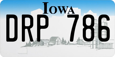IA license plate DRP786