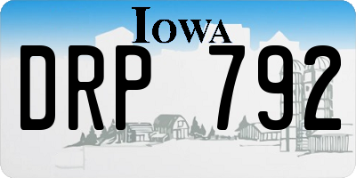IA license plate DRP792