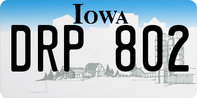 IA license plate DRP802