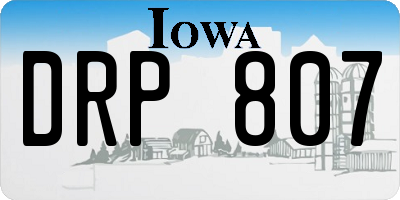 IA license plate DRP807
