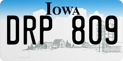 IA license plate DRP809
