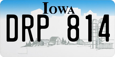 IA license plate DRP814