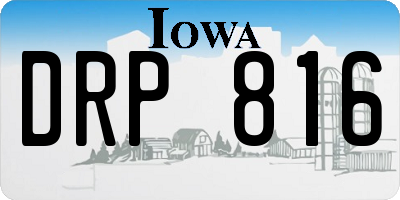 IA license plate DRP816