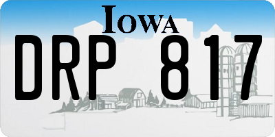 IA license plate DRP817