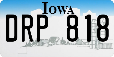 IA license plate DRP818