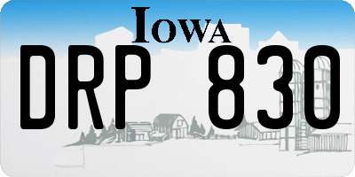 IA license plate DRP830
