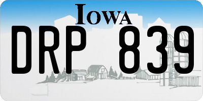 IA license plate DRP839
