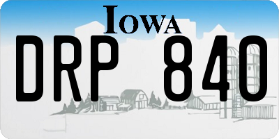 IA license plate DRP840