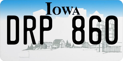 IA license plate DRP860