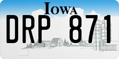 IA license plate DRP871
