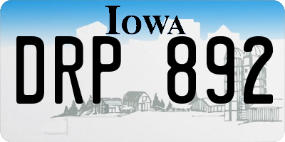 IA license plate DRP892