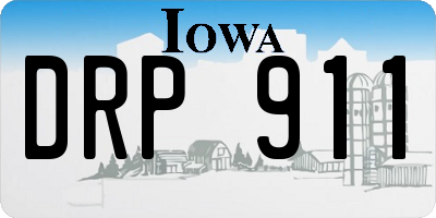 IA license plate DRP911
