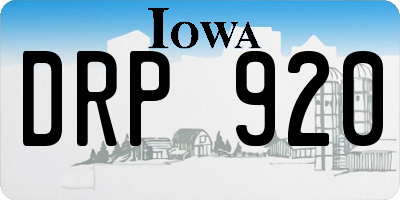 IA license plate DRP920