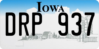 IA license plate DRP937