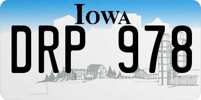 IA license plate DRP978