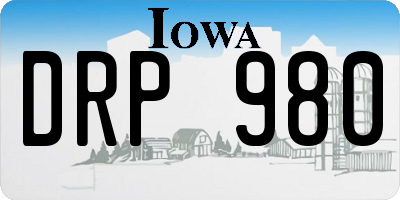 IA license plate DRP980