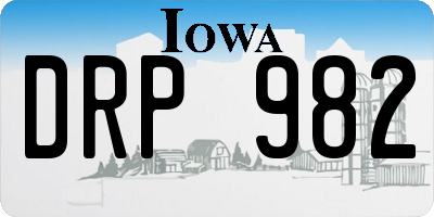 IA license plate DRP982