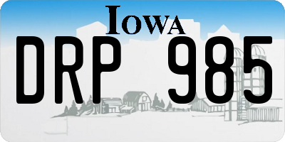 IA license plate DRP985