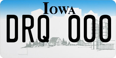IA license plate DRQ000