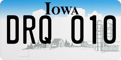 IA license plate DRQ010