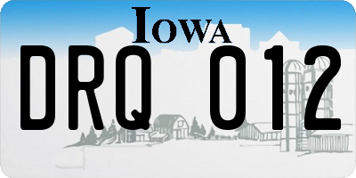IA license plate DRQ012