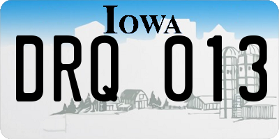 IA license plate DRQ013
