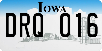 IA license plate DRQ016
