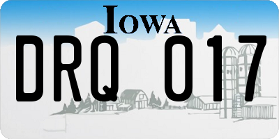 IA license plate DRQ017