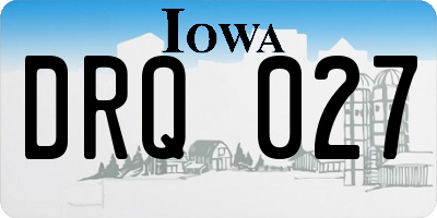 IA license plate DRQ027