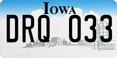IA license plate DRQ033