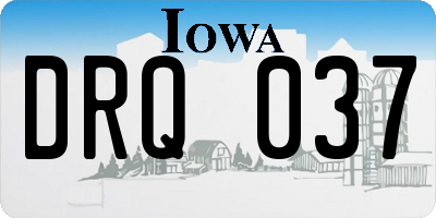 IA license plate DRQ037
