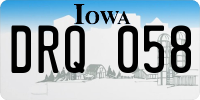 IA license plate DRQ058