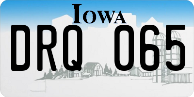 IA license plate DRQ065