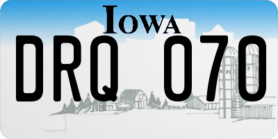 IA license plate DRQ070